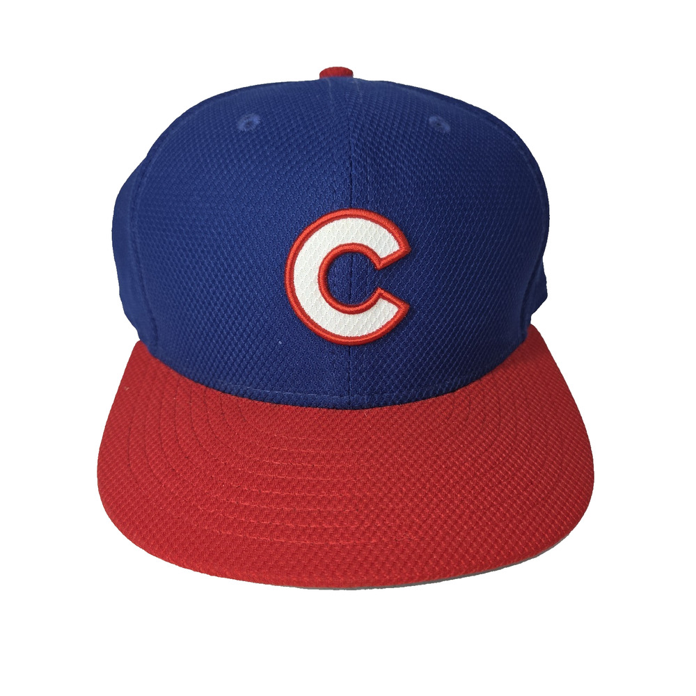 Vtg Chicago Cubs Hat Fitted Flat Bill 7 1/4 New Era 59Fifty Sports Baseball MLB